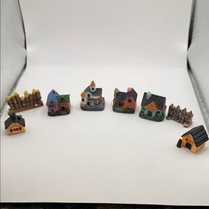 Miniature Ceramic Village House Set - Assorted Colors